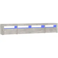 vidaXL Tv-meubel met LED-verlichting 240x35x40 cm betongrijs