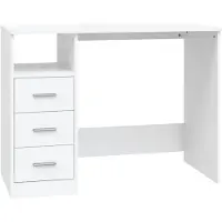 vidaXL Bureau met lades 102x50x76 cm bewerkt hout wit
