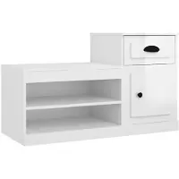 vidaXL Schoenenkast 100x42x60 cm bewerkt hout hoogglans wit
