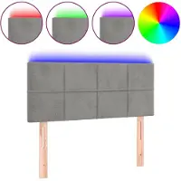 vidaXL Hoofdbord LED 90x5x78/88 cm fluweel lichtgrijs