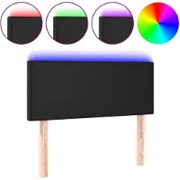 vidaXL Hoofdbord LED 100x5x78/88 cm kunstleer zwart