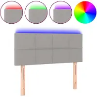 vidaXL Hoofdbord LED 80x5x78/88 cm stof lichtgrijs