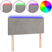 vidaXL Hoofdbord LED 80x5x78/88 cm fluweel lichtgrijs