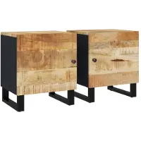 vidaXL Nachtkastjes 2 st 40x33x46 cm massief mangohout
