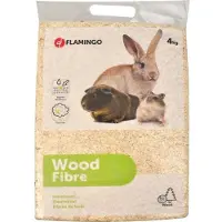 Flamingo Houtvezel bodembedekking – Houtvezel – 4 kg / 56 L – natuurlijke houtvezels voor knaagdieren – stofvrij & geurabsorberend – hygiënisch & comfortabel – gemaakt in Europa