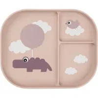 Done by Deer - Foodie compartment plate Happy clouds - Powder - 22 x 18 x H 2 cm