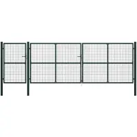 vidaXL Tuinpoort staal 500x150 cm groen