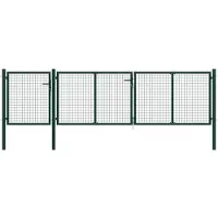 vidaXL Tuinpoort staal 400x100 cm groen