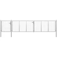 vidaXL Tuinpoort staal 500x100 cm zilver