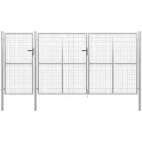 vidaXL Tuinpoort staal 400x150 cm zilver