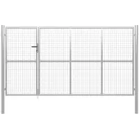 vidaXL Poort 350x150 cm staal zilverkleurig