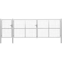 vidaXL Tuinpoort staal 500x150 cm zilver