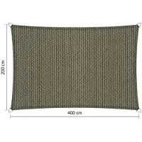 Shadow Comfort rechthoek 2x4m Desert Storm met Bevestigingssetset