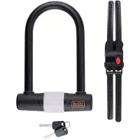 Black & Decker Beugelslot - Fietsslot/ Scooterslot/ Motorslot - 14 x 25 CM - 3 Reservesleutels