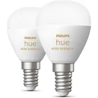 Philips Hue Luster Ampoule Sphérique White Ambiance E14 Lot de 2
