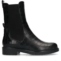 No Stress Zwarte leren chelsea boots met crocoprint | Maat 40