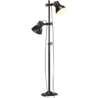 Möbelando vidaXL Vloerlamp, 2 lampen, zwart, E27, gietijzer
