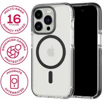 Tech21 Evo Crystal Apple iPhone 14 Pro Back Cover met MagSafe Transparant/Zwart