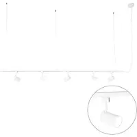 QAZQA Modern hangend railsysteem met 5 spots wit 1-fase - Iconic Jeana