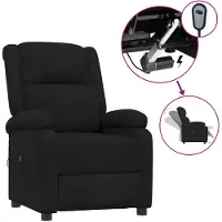 vidaXL Fauteuil verstelbaar elektrisch stof zwart