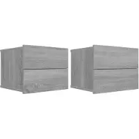 vidaXL Nachtkastjes 2 st 40x30x30 cm bewerkt hout grijs sonoma eiken