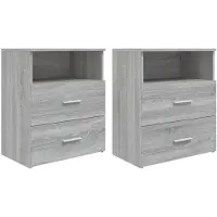 vidaXL Nachtkastjes 2 st 50x32x60 cm grijs sonoma eikenkleurig