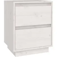 vidaXL Nachtkastje 40x35x50 cm massief grenenhout wit