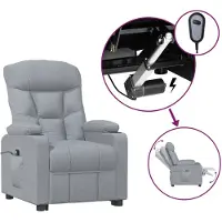 vidaXL Fauteuil elektrisch verstelbaar stof lichtgrijs
