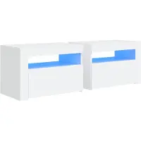 vidaXL Nachtkastjes 2 st LED 60x35x40 cm wit