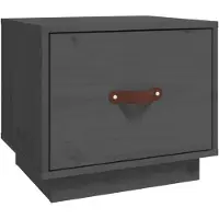 vidaXL Nachtkastje 40x34x35 cm massief grenenhout grijs
