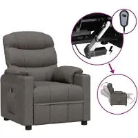 vidaXL Fauteuil elektrisch verstelbaar stof donkergrijs
