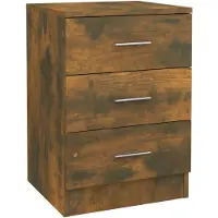 vidaXL Nachtkastje 38x35x56 cm bewerkt hout gerookt eikenkleurig