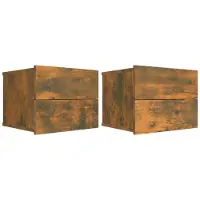 vidaXL Nachtkastjes 2 st 40x30x30 cm bewerkt hout gerookt eikenkleurig