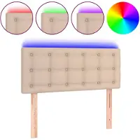 vidaXL Hoofdbord LED 80x5x78/88 cm kunstleer cappuccinokleurig