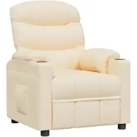 vidaXL Fauteuil verstelbaar stof crèmekleurig