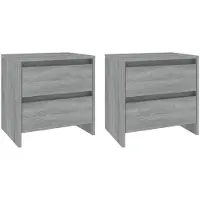 vidaXL Nachtkastjes 2st 45x34,5x44,5cm bewerkt hout grijs sonoma eiken