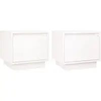 vidaXL Nachtkastjes 2 st 35x34x32 cm massief grenenhout wit