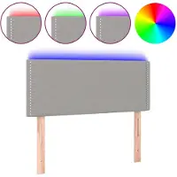 vidaXL Hoofdbord LED 100x5x78/88 cm stof lichtgrijs