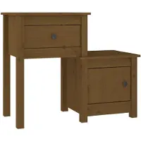 vidaXL Nachtkastje 79,5x38x65,5 cm massief grenenhout honingbruin