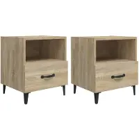 vidaXL Nachtkastjes 2 st bewerkt hout sonoma eikenkleurig
