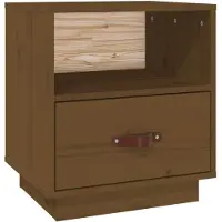 vidaXL Nachtkastje 40x34x45 cm massief grenenhout honingbruin