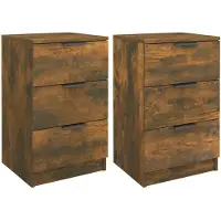 vidaXL Nachtkastjes 2 st 40x36x65 cm gerookt eikenkleurig