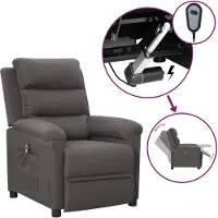 vidaXL Fauteuil elektrisch verstelbaar stof donkergrijs