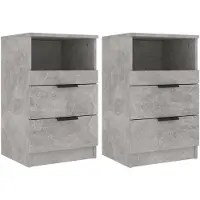 vidaXL Nachtkastjes 2 st bewerkt hout betongrijs