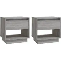 vidaXL Nachtkastjes 2 st 45x34x44 cm bewerkt hout grijs sonoma eiken