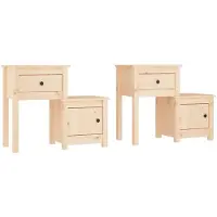 vidaXL Nachtkastjes 2 st 79,5x38x65,5 cm massief grenenhout