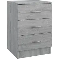 vidaXL Nachtkastje 38x35x56 cm bewerkt hout grijs sonoma eikenkleurig