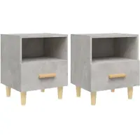 vidaXL Nachtkastjes 2 st 40x35x47 cm betongrijs