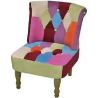 vidaXL Franse stoel met patchwork ontwerp stof