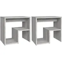 vidaXL Nachtkastjes 2 st 40x30x40 cm bewerkt hout grijs sonoma eiken